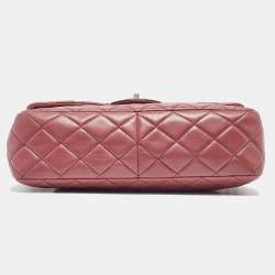 Pre Owned Chanel Pink Quilted Leather Jumbo Classic Single Flap Bag