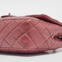 Pre Owned Chanel Pink Quilted Leather Jumbo Classic Single Flap Bag