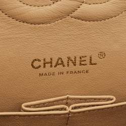 Chanel Beige Caviar Leather Medium Classic Double Flap Bag