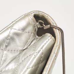 Pre Owned Chanel Silver Quilted Leather Classic 226 Reissue 2.55 Flap Bag 