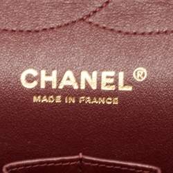 Pre Owned Chanel Burgundy Quilted Leather Jumbo Classic Double Flap Bag