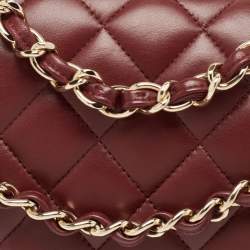Pre Owned Chanel Burgundy Quilted Leather Jumbo Classic Double Flap Bag