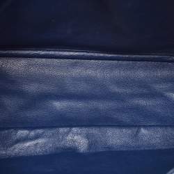 Pre Owned Chanel Blue Quilted Caviar Leather Maxi Classic Single Flap Bag