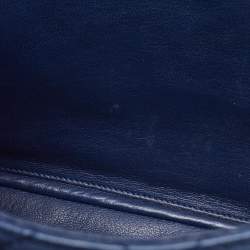 Pre Owned Chanel Blue Quilted Caviar Leather Maxi Classic Single Flap Bag