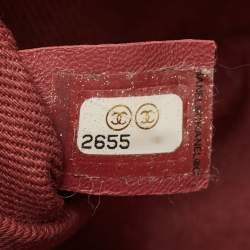 Pre Owned Chanel Cream Chevron Leather Medium Coco Envelope Flap Bag