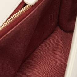 Pre Owned Chanel Cream Chevron Leather Medium Coco Envelope Flap Bag