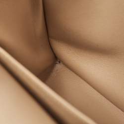 Pre Owned Chanel Cream Quilted Patent Leather Jumbo Classic Double Flap Bag