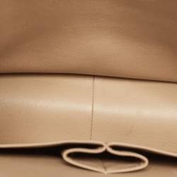 Pre Owned Chanel Cream Quilted Patent Leather Jumbo Classic Double Flap Bag