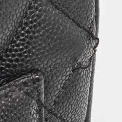 Pre Owned Chanel Black Quilted Caviar Leather GST Shopper Tote