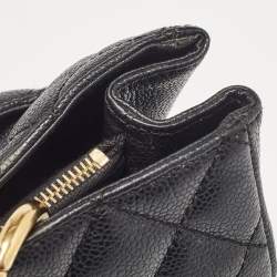 Pre Owned Chanel Black Quilted Caviar Leather GST Shopper Tote