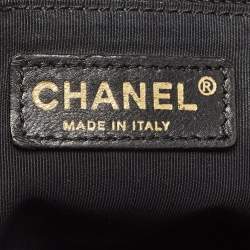 Pre Owned Chanel Black Quilted Caviar Leather GST Shopper Tote