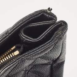 Pre Owned Chanel Black Quilted Caviar Leather GST Shopper Tote