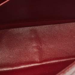 Pre Owned Chanel Red Quilted Caviar Leather Jumbo Classic Single Flap Bag