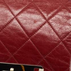 Pre Owned Chanel Burgundy Quilted Leather East West Accordion Flap Bag