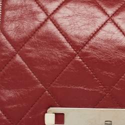 Pre Owned Chanel Burgundy Quilted Leather East West Accordion Flap Bag