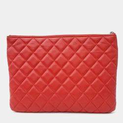 Pre Owned Chanel Rams Pocket Flap New Medium Clutch