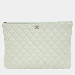 Pre Owned Chanel Caviar Large Clutch