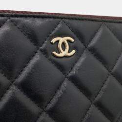 Pre Owned Chanel Lambskin New Medium Clutch