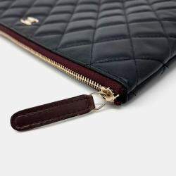 Pre Owned Chanel Lambskin New Medium Clutch