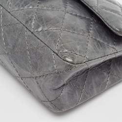 Pre Owned Chanel Blue Quilted Leather Classic 224 Reissue 2.55 Flap Bag