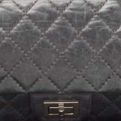 Pre Owned Chanel Blue Quilted Leather Classic 224 Reissue 2.55 Flap Bag