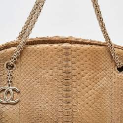 Chanel Gold Python Just Mademoiselle Bowler Bag