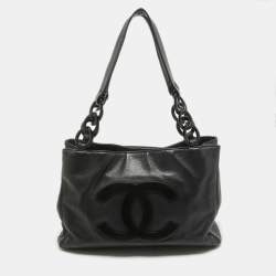 Pre Owned Chanel Black Leather Bekko Shopper Tote