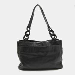 Pre Owned Chanel Black Leather Bekko Shopper Tote