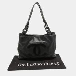 Pre Owned Chanel Black Leather Bekko Shopper Tote