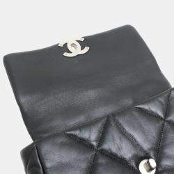 Chanel Black Leather Large 19 Flap Shoulder Bag