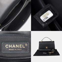 Chanel Black Chevron Calfskin Small Chevron Chic Top Handle Bag 