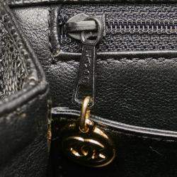 Chanel Black Leather Kelly Top Handle Bag