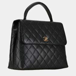 Chanel Black Leather Kelly Top Handle Bag