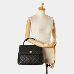 Chanel Black Leather Kelly Top Handle Bag