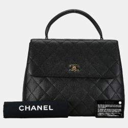 Chanel Black Leather Kelly Top Handle Bag