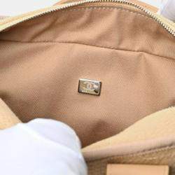 Chanel Beige Leather and Canvas  Deauville Tote Bag