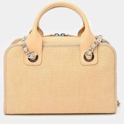 Chanel Beige Leather and Canvas  Deauville Tote Bag