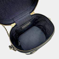 Chanel Navy Blue Lambskin CC Vanity Case with Chain