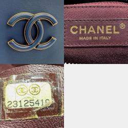 Chanel Blue Shiny Calfskin Goatskin Quilted Coco Curve Vanity Case