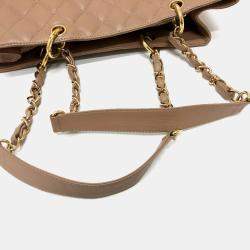 Chanel Beige Caviar Leather  GST Tote Bag