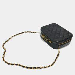 Chanel Black Patent Leather Vintage Lunch Box Crossbody Bag