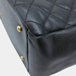 Chanel Black Caviar Leather CC Shopping Tote Bag