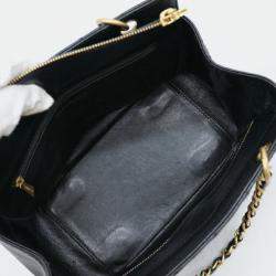 Chanel Black Caviar Leather CC Shopping Tote Bag