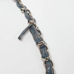 Pre Owned Chanel Blue Quilted Leather Jumbo Classic Double Flap Bag