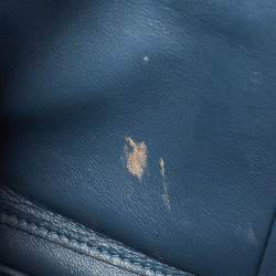 Pre Owned Chanel Blue Quilted Leather Jumbo Classic Double Flap Bag