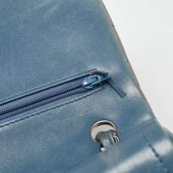 Pre Owned Chanel Blue Quilted Leather Jumbo Classic Double Flap Bag