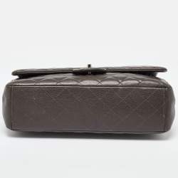 Chanel Grey Quilted Caviar Leather Maxi Classic Double Flap Bag