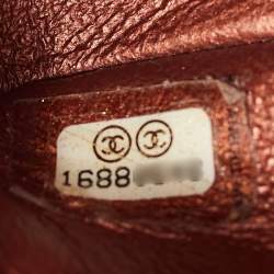 Pre Owned Chanel Copper Quilted Leather Maxi Classic Double Flap Bag