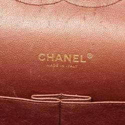 Pre Owned Chanel Copper Quilted Leather Maxi Classic Double Flap Bag