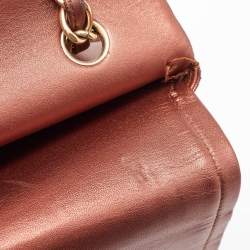 Pre Owned Chanel Copper Quilted Leather Maxi Classic Double Flap Bag